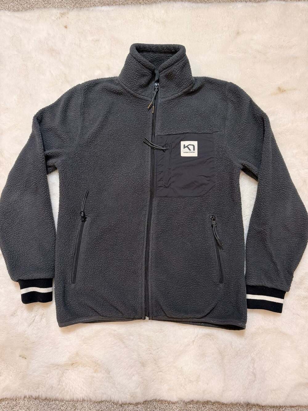 Kari Traa Rothe Midlayer Fleece Jacket Size XS Gray Full Zip